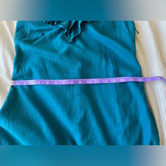 Loeffler Randall Ruffle Neck Linen Blend Dress - Size 8 - Picture 6 of 11